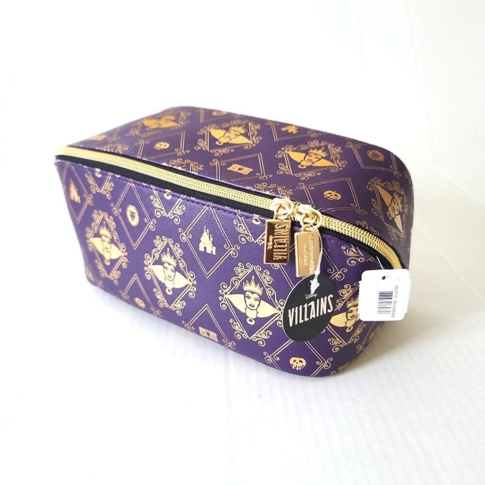 Bath & Body Works Disney Villains Evil Queen Cosmetic Makeup Bag Purple Gold NWT